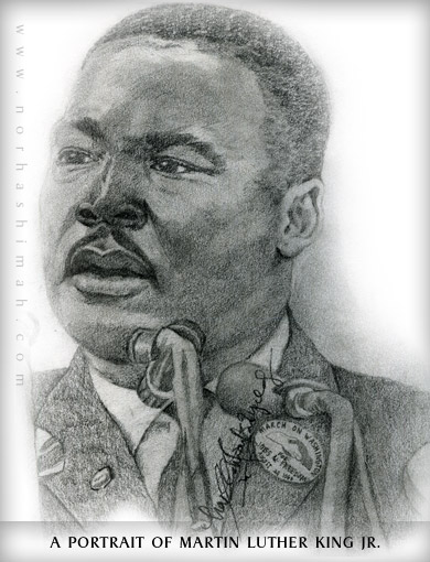 A Hand Drawn Portrait of Martin Luther King Jr.