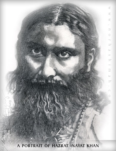 A Hand Drawn Portrait of Hazrat Inayat Khan